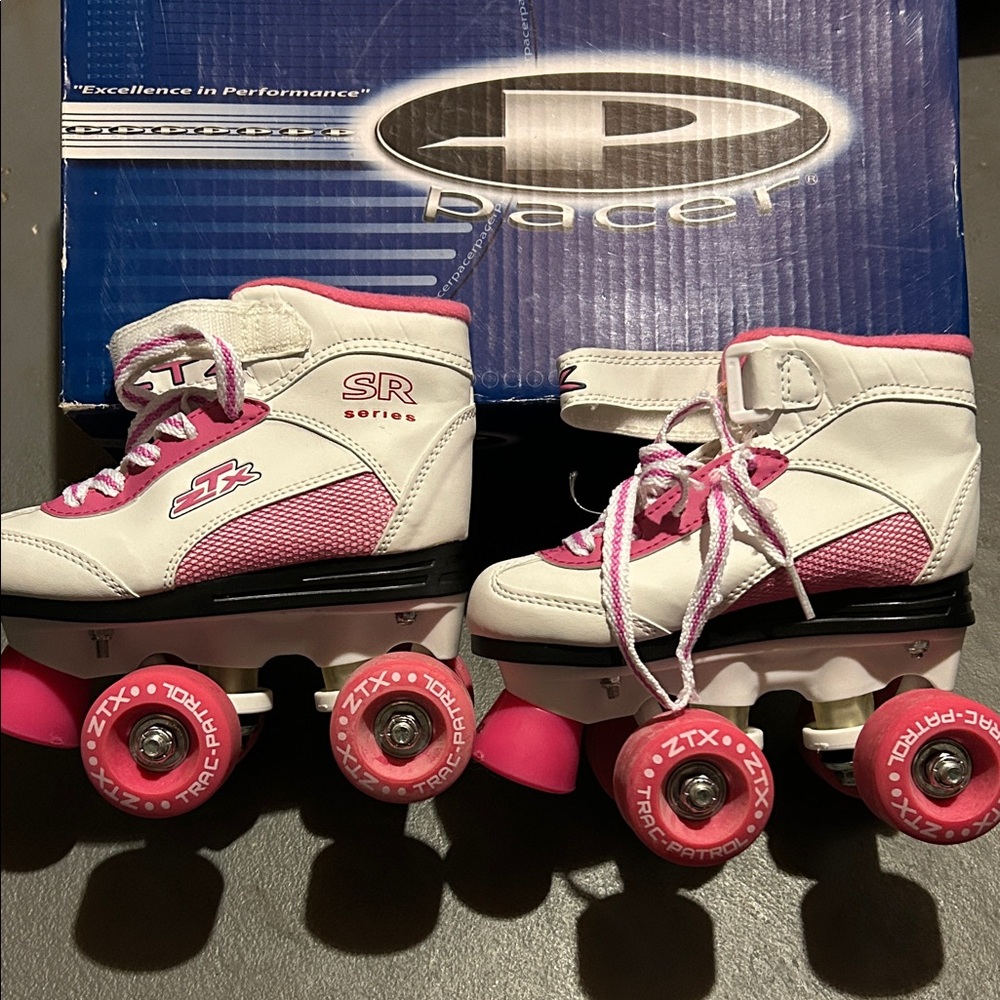 Pacer SR Series Kids Roller Skates - Pink and White